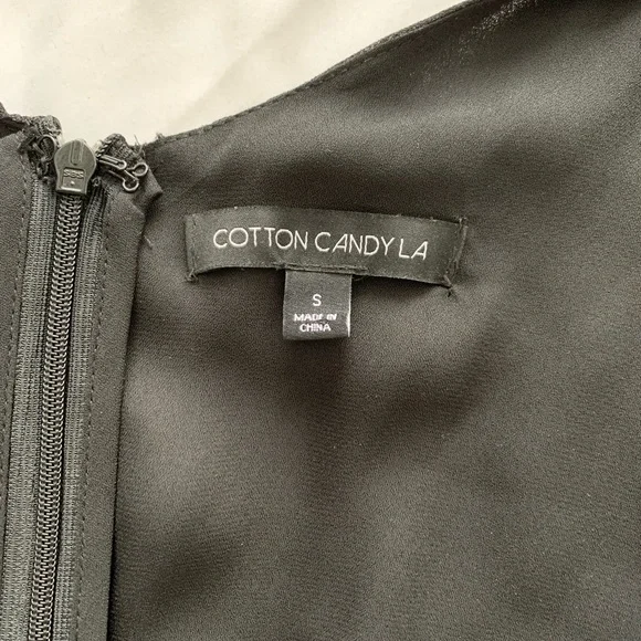 Black Polkadot Mini Dress - Picture 4 of 4